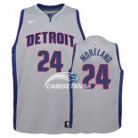 Camiseta NBA Ninos Detroit Pistons Eric Moreland Gris Statement 17/18