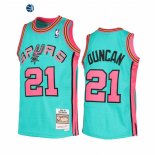 Camisetas NBA Ninos San Antonio Spurs Tim Duncan Verde Azul Throwback