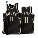 Camisetas NBA Jordan Milwaukee Bucks NO.11 Brook Lopez Negro Statement 2022-23