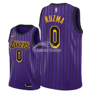 Camisetas de NBA Ninos Los Angeles Lakers Kyle Kuzma Nike Púrpura Ciudad 18/19