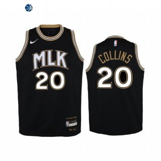 Camiseta NBA Ninos Atlanta Hawks John Collins MLK Negro Ciudad 2020