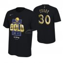 Camisetas NBA Golden State Warriors Stephen Curry 2019 Finales Manga Corta Negro