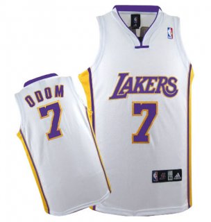 Camisetas NBA de Odom Los Angeles Lakers Rev30 Blanco