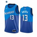 Camiseta NBA de Jordan Nwora Milwaukee Bucks Nike Azul Ciudad 2020-21