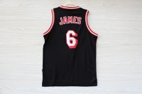 Camisetas NBA de Retro Lebron James Miami Heats Negro