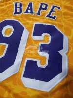 Camisetas NBA de Bape x 93 Mitchell Los Angeles Lakers Retro Amarillo 2018