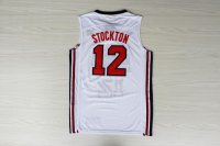 Camisetas NBA de Stockton USA 1992 Blanco