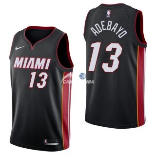 Camisetas NBA de Bam Adebayo Miami Heats Negro Icon 17/18