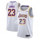 Camisetas NBA de Lebron James Los Angeles Lakers Blanco 18/19