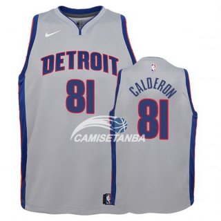 Camiseta NBA Ninos Detroit Pistons Jose Calderon Gris Statement 17/18