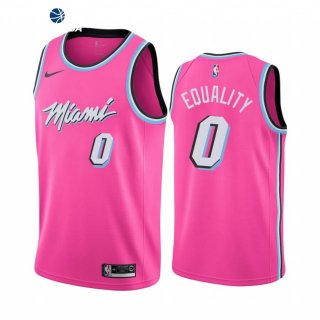 Camisetas NBA Edición Ganada Miami Heat Meyers Leonard Equality Nike Rosa
