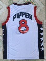 Camisetas NBA de Scottie Pippen USA 1996 Blanco