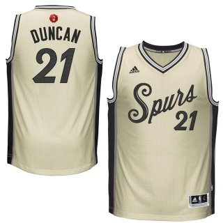 Camisetas NBA San Antonio Spurs 2015 Navidad Duncan Blanco