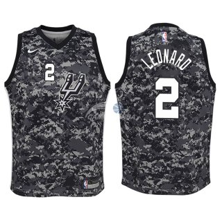 Camisetas de NBA Ninos San Antonio Spurs Kawhi Leonard Nike Camuflaje Ciudad 2018