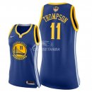 Camisetas NBA Mujer Klay Thompson Golden State Warriors Azul Icon Parche Finales Champions 2018