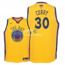 Camisetas de NBA Ninos Stephen Curry Golden State Warriors 2018 Finales Nike Amarillo Ciudad Parche