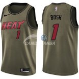 Camisetas NBA Salute To Servicio Miami Heat Chris Bosh Nike Ejercito Verde 2018
