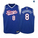Camisetas de NBA Ninos Sacramento Kings Bogdan Bogdanovic Azul Throwback