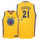 Camisetas de NBA Ninos Golden State Warriors Jonas Jerebko Nike Amarillo Ciudad 2018