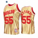 Camisetas NBA Houston Rockets NO.55 Dikembe Mutombo 75th Aniversario Oro Hardwood Classics 2022