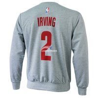 Camisetas NBA Manga Larga Cleveland Cavaliers Kyrie Irving Gris