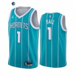 Camisetas NBA Jordan Charlotte Hornets NO.1 LaMelo Ball Teal Azul Icon 2023