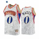 Camisetas NBA Philadelphia Sixers NO.0 Tyrese Maxey Blanco Hardwood Classics 2022
