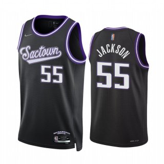 Camisetas NBA Nike Sacramento Kings NO.55 Josh Jackson 75th Season Diamante Negro Ciudad 2022