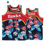 Camisetas NBA Atlanta Hawks Cam Reddish Negro Floral Hardwood Classics