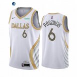 Camiseta NBA de Kristaps Porzingis Dallas Mavericks Blanco Ciudad 2020-21