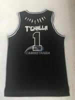 Camisetas NBA Black Panther Pelicula Baloncesto #1 Negro