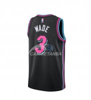 Camisetas NBA de Dwyane Wade Miami Heats Nike Negro Ciudad 18/19