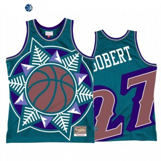 Camisetas NBA Utah Jazz Rudy Gobert Big Face 2 Teal Hardwood Classics