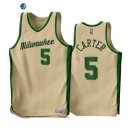 Camisetas NBA Earned Edition Milwaukee Bucks NO.5 Jevon Carter Cream 2022-23