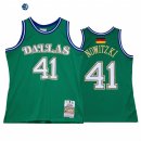 Camisetas NBA Dallas Mavericks NO.41 Dirk Nowitzki Retirement Verde Hardwood Classics