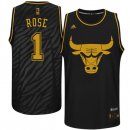 Camisetas NBA Chicago Bulls Metales Preciosos Moda Rose Negro