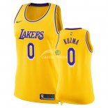 Camisetas NBA Mujer Kyle Kuzma Los Angeles Lakers Amarillo Icon 18/19