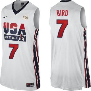 Camisetas NBA de Bird USA 1992 Blanco