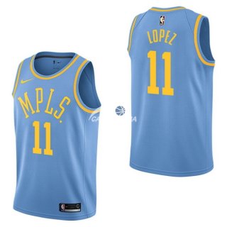 Camisetas NBA de Brook Lopez Los Angeles Lakers Retro Azul 17/18