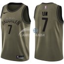 Camisetas NBA Salute To Servicio Brooklyn Nets Jeremy Lin Nike Ejercito Verde 2018