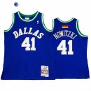 Camisetas NBA Dallas Mavericks NO.41 Dirk Nowitzki Retirement Azul Hardwood Classics