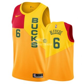 Camisetas NBA de Eric Bledsoe Milwaukee Bucks Nike Amarillo Ciudad 18/19