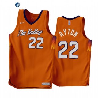 Camisetas NBA Earned Edition Phoenix Suns NO.22 Deandre Ayton Naranja 2022-23