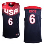 Camisetas NBA de Derrick Rose USA 2014 Negro