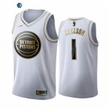 Camiseta NBA de Reggie Jackson Detroit Pistons Blanco Oro 2019-20