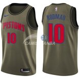Camisetas NBA Salute To Servicio Detroit Pistons Dennis Rodma Nike Ejercito Verde 2018