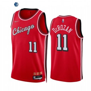 Camisetas NBA Nike Chicago Bulls NO.11 DeMar DeRozan 75th Season Diamante Rojo Ciudad 2021-22