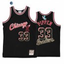 Camisetas NBA Chicago Bulls NO.33 Scottie Pippen Negro Hardwood Classics 2022