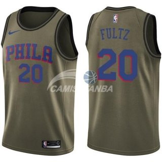 Camisetas NBA Salute To Servicio Philadelphia Sixers Markelle Fultz Nike Ejercito Verde 2018