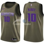 Camisetas NBA Salute To Servicio Sacramento Kings Mike Bibby Nike Ejercito Verde 2018
